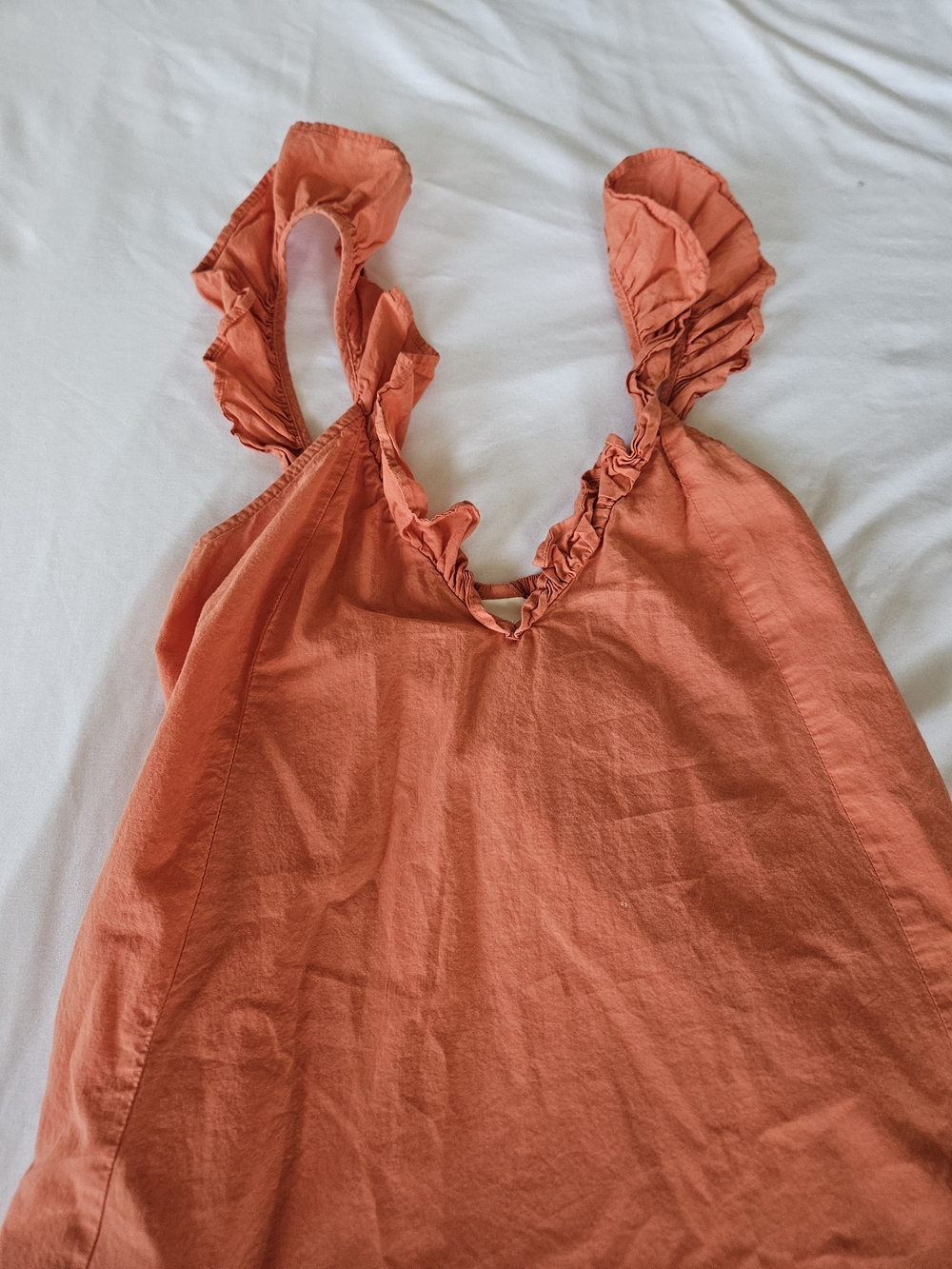 H&M Coral Ruffled Strap Maxi Dress